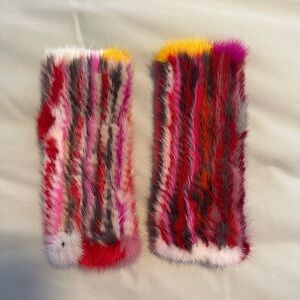 Colorful Faux Mink Fur Arm Warmers